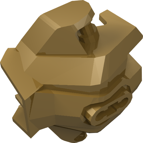 Rendu LDraw de Couverture de main de grande figurine, armure avec des poignées pour des attaches (Large Figure Hand Cover, Armor with Handles for Clips), couleur indicative