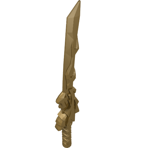 Rendu LDraw de Épée katana avec dragon garde (l'épée de feu) (Weapon Sword Katana with Dragon Guard (The Sword of Fire)), couleur indicative