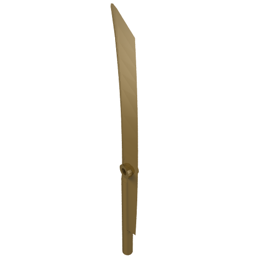 Rendu LDraw de Épée d'arme, grande lame avec barre (Weapon Sword, Big Blade with Bar), couleur indicative