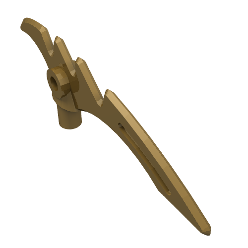 Arme faux / croissant lame dentelée avec barre (Weapon Scythe / Crescent Blade Serrated with Bar)