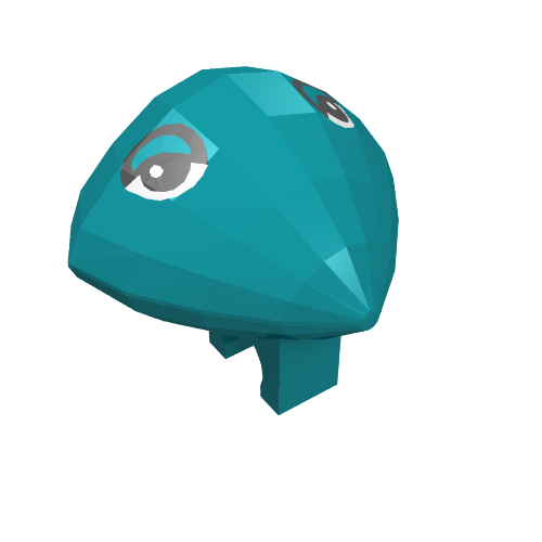 Rendu LDraw de figurine tête spéciale avec Clip and Eyes Plain Print (Martian), couleur indicative
