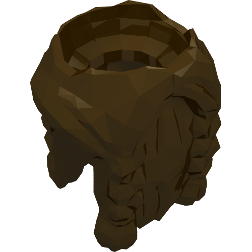 Minifigurine accessoire de cou Barbe Tressée avec Cheveux dans le Dos (Minifig Neckwear Beard Braided with Hair in Back)