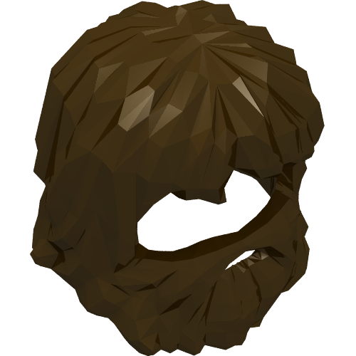 Rendu LDraw de Hair avec Beard and Mouth trou, couleur indicative