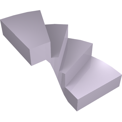 Rendu LDraw de Escaliers, gauche 6 x 6 x 4 (Stairs, Left 6 x 6 x 4), couleur indicative