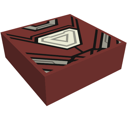 Tuile 1 x 1 avec armure Iron Man, modèle imprimé réacteur à arc hexagonal (Tile 1 x 1 with Iron Man Armour, Hexagonal Arc Reactor Print)