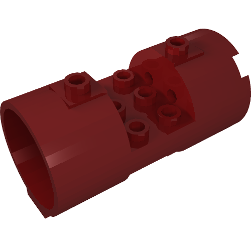 Rendu LDraw de Cylindre 3 x 6 x 2 2/3 tenons pleins horizontaux (Cylinder 3 x 6 x 2 2/3 Horizontal Solid Studs), couleur indicative