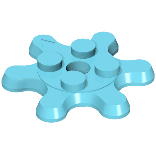 Plaque spéciale 2 x 2 éclaboussures, 6 dents (Plate Special 2 x 2 Splat Gear, 6 Teeth)