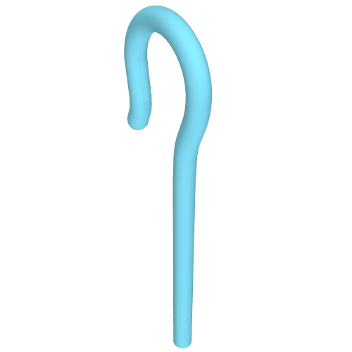 Rendu LDraw de Équipement berger escroc / personnel (Equipment Shepherd's Crook / Staff), couleur indicative