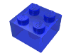 Rendu LDraw de Brique 2 x 2 sans arêtes intérieures (Brick 2 x 2 without Inside Ridges), couleur indicative