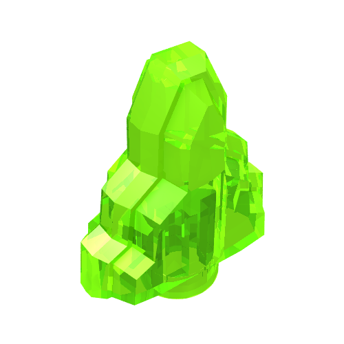 Rendu LDraw de Roche 1 x 2 cristal échelonné (Rock 1 x 2 Crystal Stepped), couleur indicative