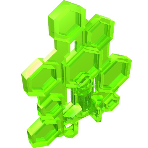 Rendu LDraw de Bouclier de grande taille, hexagone (Large Figure Shield, Hexagon), couleur indicative