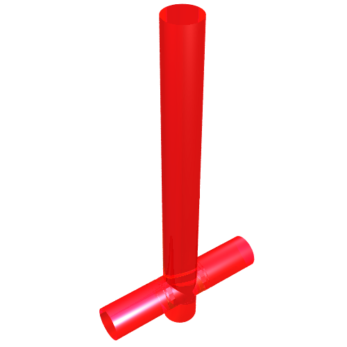 Rendu LDraw de Lame de sabre laser avec croix (Lightsaber Blade with Cross), couleur indicative