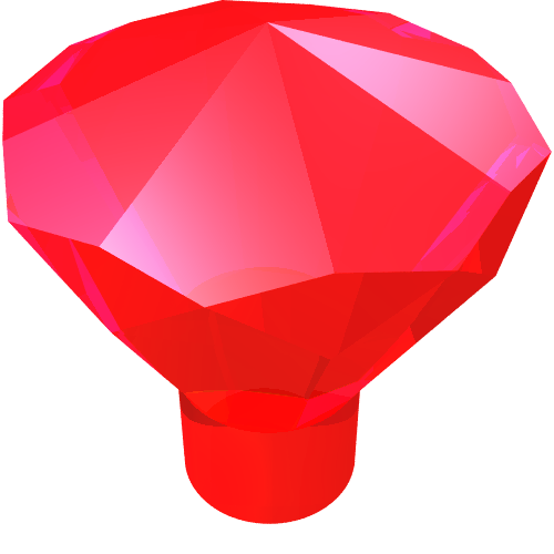 Rendu LDraw de Pierre 1 x 1 bijou / gem 24 facet (Rock 1 x 1 Jewel / Gem 24 Facet), couleur indicative
