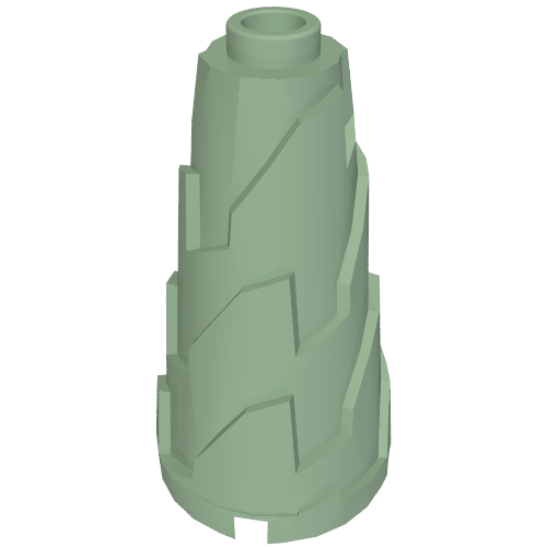 Rendu LDraw de Cône 2 x 2 x 3 déchiqueté (Cone 2 x 2 x 3 Jagged), couleur indicative