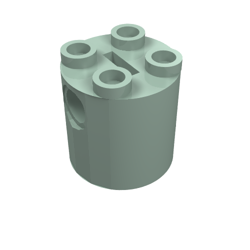 Rendu LDraw de Brique ronde 2 x 2 x 2 corps de robot, sans support d'axe (Brick Round 2 x 2 x 2 Robot Body, no Axle Holder), couleur indicative