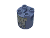 Rendu LDraw de Brique ronde 2 x 2 x 2 corps de robot avec motif imprimé carrés gris (Brick Round 2 x 2 x 2 Robot Body with Grey Squares Print), couleur indicative