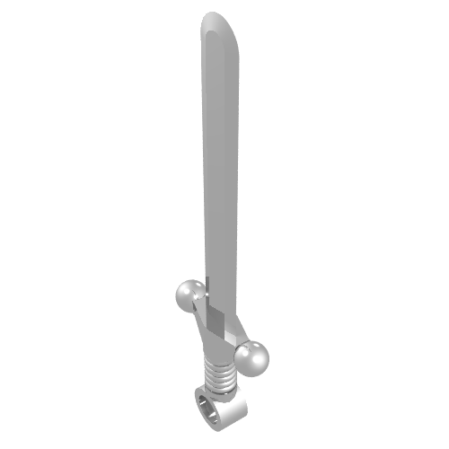 Rendu LDraw de Épée d'arme / grand sabre rond (Weapon Sword / Greatsword Round), couleur indicative