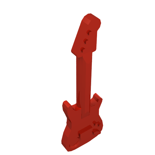 Rendu LDraw de Instrument de musique Guitare électrique [uni] (Musical Instrument Guitar Electric [Plain]), couleur indicative