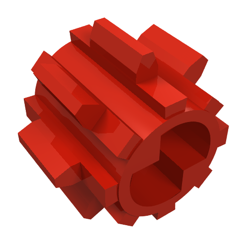 Rendu LDraw de Engrenage Technic 8 dents sans friction (Technic Gear 8 Tooth No Friction), couleur indicative