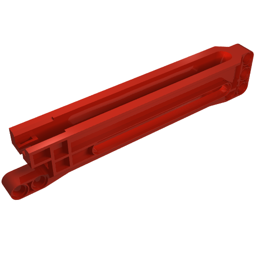 Rendu LDraw de Crémaillère Technic 1 x 14 x 2 boîtier (Technic Gear Rack 1 x 14 x 2 Housing), couleur indicative