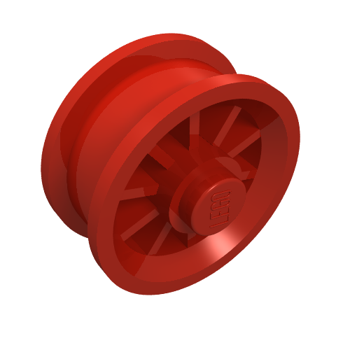 Rendu LDraw de Roue rayonné avec tenon (Wheel Spoked with Stud), couleur indicative