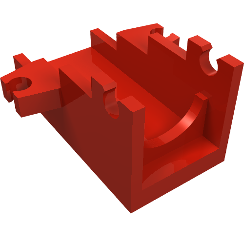 Rendu LDraw de Base de lanceur, base de canon d'arme 2 x 4 (Launcher Base, Weapon Cannon Base 2 x 4), couleur indicative