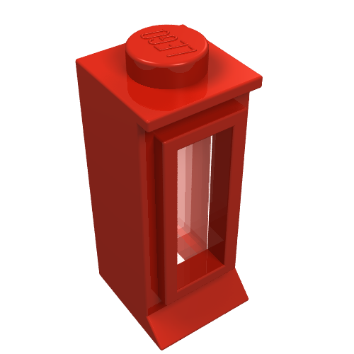 Rendu LDraw de Fenêtre 1 x 1 x 2, lèvre allongée, tenon solide [avec verre] (Window 1 x 1 x 2, Extended Lip, Solid Stud [with Glass]), couleur indicative