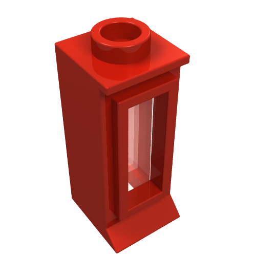 Rendu LDraw de Fenêtre 1 x 1 x 2, lèvre allongée, tenon creux [avec verre] (Window 1 x 1 x 2, Extended Lip, Hollow Stud [with Glass]), couleur indicative