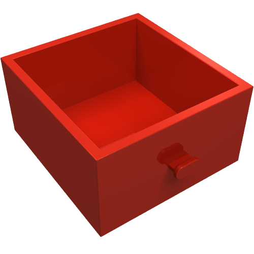Rendu LDraw de Tiroir pour ménage 4 x 4 x 2 (Homemaker Drawer 4 x 4 x 2), couleur indicative