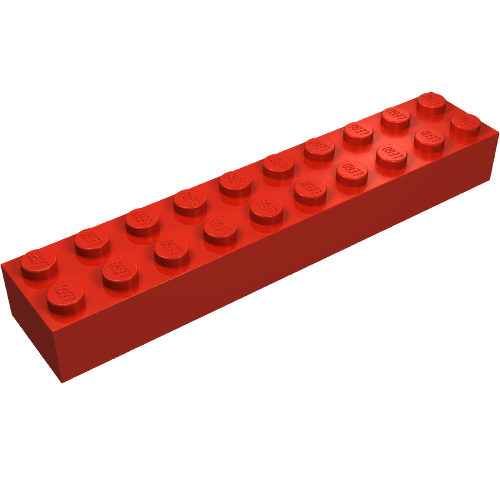 Rendu LDraw de Brique 2 x 10 (Brick 2 x 10), couleur indicative