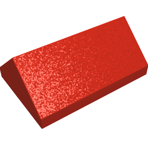 Rendu LDraw de Brique inclinée 45° 2 x 3 double (Brick Sloped 45° 2 x 3 Double), couleur indicative