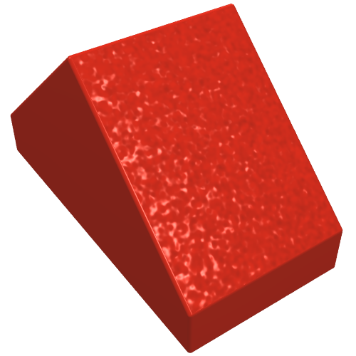 Rendu LDraw de Brique inclinée 45° 2 x 1 double sans goupille inférieure (Brick Sloped 45° 2 x 1 Double without Bottom Pin), couleur indicative