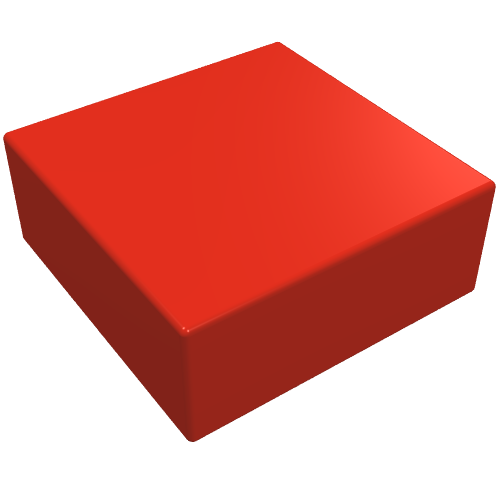 Rendu LDraw de Tuile 1 x 1 sans rainure (Tile 1 x 1 without Groove), couleur indicative