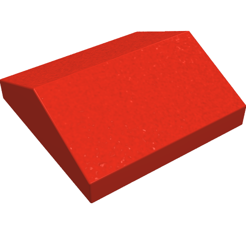 Rendu LDraw de Brique inclinée 33° 2 x 2 double (Brick Sloped 33° 2 x 2 Double), couleur indicative