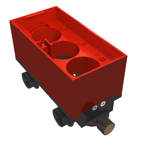 Rendu LDraw de Battery Box, Train Car avec Black Base, Black Wheels and Magnets, couleur indicative