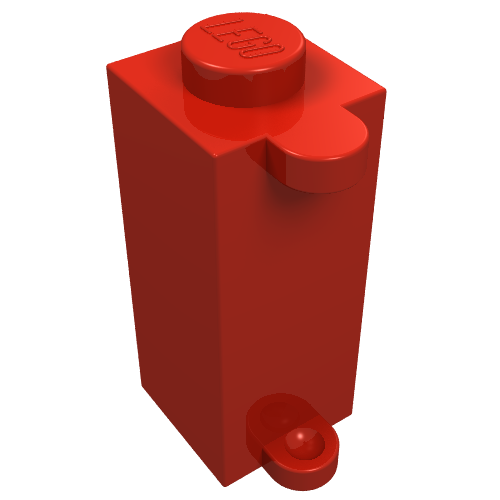 Rendu LDraw de Brique Spécial 1 x 1 x 2 avec support d'obturateur (Brick Special 1 x 1 x 2 with Shutter Holder), couleur indicative