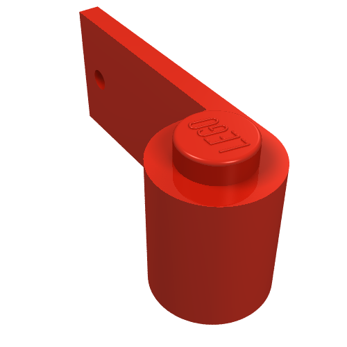 Rendu LDraw de Porte 1 x 3 x 1 à gauche avec feu Logo imprimé (Door 1 x 3 x 1 Left with Fire Logo Print), couleur indicative