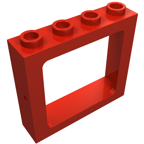 Rendu LDraw de Fenêtre 1 x 4 x 3 Train avec tout creux tenons (Window 1 x 4 x 3 Train with All Studs Hollow), couleur indicative