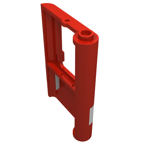 Rendu LDraw de Porte 1 x 4 x 5 Train à gauche avec motif imprimé à rayures blanches (Door 1 x 4 x 5 Train Left with White Stripe Print), couleur indicative