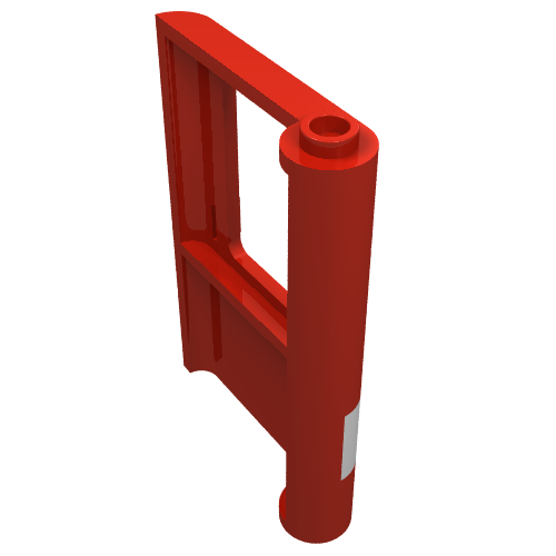 Rendu LDraw de Porte de train 1 x 4 x 5 gauche blanc bande logo de train motif imprimé (Train Door 1 x 4 x 5 Left White Stripe Train Logo Print), couleur indicative