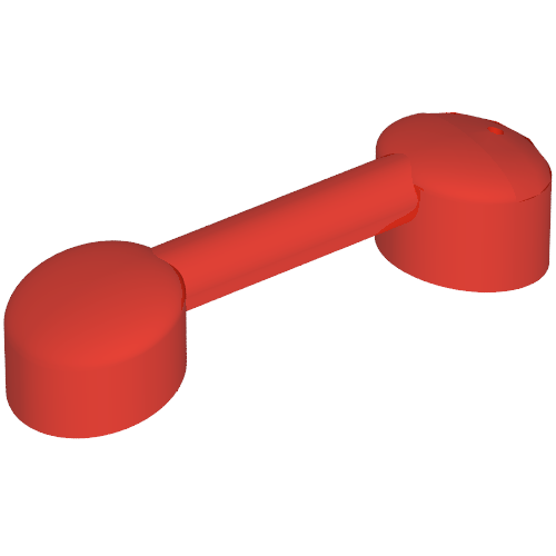 Rendu LDraw de Fabuland, équipement combiné téléphonique 1 x 4 avec trou (Fabuland, Equipment Telephone Handset 1 x 4 with Hole), couleur indicative