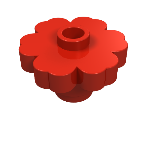Rendu LDraw de Plante, Fleur 2 x 2 - rond [ouvert tenon] (Plant, Flower 2 x 2 - Round [Open Stud]), couleur indicative