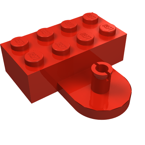 Rendu LDraw de Brique Spécial 2 x 4 avec Couplage, Homme (Brick Special 2 x 4 with Coupling, Male), couleur indicative