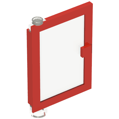 Rendu LDraw de Porte 1 x 4 x 5 gauche avec verre transparent (Door 1 x 4 x 5 Left with Trans-Clear Glass), couleur indicative