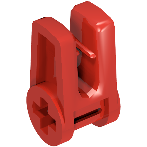 Rendu LDraw de Attache de fil avec trou pour axe (Wire Clip with Axle Hole), couleur indicative