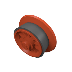 Rendu LDraw de Train roue Conical avec Spokes avec Black Tire, couleur indicative