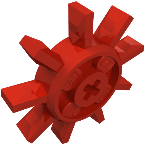 Rendu LDraw de Matériel Technic 9 grande dent (Technic Gear 9 Large Tooth), couleur indicative