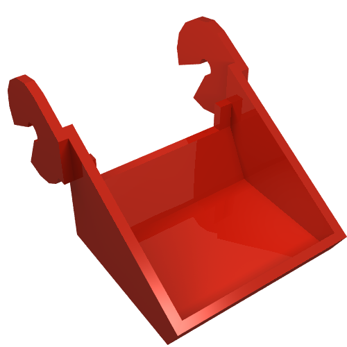 Rendu LDraw de Courroie transporteuse, seau (Conveyor Belt, Bucket), couleur indicative
