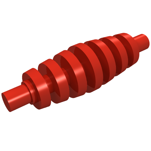 Rendu LDraw de Courroie transporteuse, axe (Conveyor Belt, Axle), couleur indicative