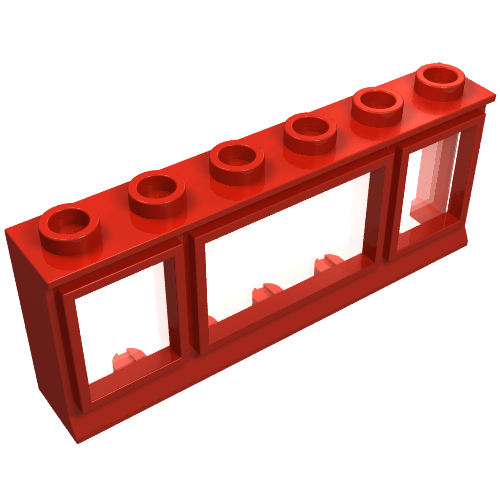Rendu LDraw de Fenêtre 1 x 6 x 2 (Window 1 x 6 x 2), couleur indicative